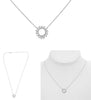 .25CT DIAMOND 14KT WHITE GOLD 3D ROUND & BAGUETTE CIRCLE OF LIFE FLORAL NECKLACE