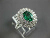 2.29CT DIAMOND & AAA EMERALD 18KT WHITE GOLD 3D OVAL DOUBLE HALO ENGAGEMENT RING