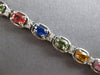 6.76CT DIAMOND & MULTI COLOR SAPPHIRE 14KT WHITE GOLD 3D CLASSIC TENNIS BRACELET