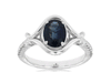 1.57CT DIAMOND & AAA SAPPHIRE 14K WHITE GOLD OVAL & ROUND DOUBLE V FILIGREE RING