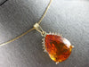 LARGE 15.37CT DIAMOND & AAA CITRINE 14KT YELLOW GOLD PEAR SHAPE & ROUND PENDANT