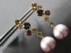 2.01CT AAA MULTI COLOR SAPPHIRE & PINK SOUTH SEA PEAL 18KT ROSE GOLD 3D EARRINGS