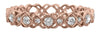 .24CT DIAMOND 18KT ROSE GOLD 3D ROUND FLOWER SQUARE GEOMETRICAL ANNIVERSARY RING