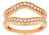 .50CT DIAMOND 14KT ROSE GOLD 3D CLASSIC FILIGREE V SHAPE INSERT ANNIVERSARY RING