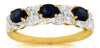 ESTATE .59CT DIAMOND & AAA SAPPHIRE 14KT YELLOW GOLD OVAL & ROUND XO LOVE RING