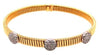 .68CT DIAMOND 18KT 2 TONE GOLD CLUSTER PAST PRESENT FUTURE CUFF BANGLE BRACELET