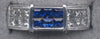 ESTATE 1.46CT DIAMOND & AAA SAPPHIRE 14K WHITE GOLD PAST PRESENT FUTURE FUN RING