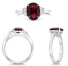 2.69CT DIAMOND & AAA RUBY PLATINUM 3D OVAL & HALF MOON 3 STONE ENGAGEMENT RING