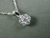 ESTATE .25CT DIAMOND 14KT WHITE GOLD 3D FLOWER CLUSTER FLOATING PENDANT & CHAIN