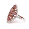 EXTRA LARGE 3.78CT WHITE & PINK DIAMOND 18KT WHITE & ROSE GOLD CLUSTER FUN RING