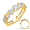 ESTATE .62CT DIAMOND 14KT YELLOW GOLD 3D CLASSIC MULTI FLOWER INFINITY LOVE RING