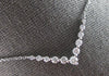 .59CT DIAMOND 14KT WHITE GOLD 3D GRADUATING V SHAPE SHARED PRONG LOVE NECKLACE