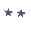 ESTATE .81CT AAA SAPPHIRE 18KT WHITE GOLD 3D STARFISH FUN STUD EARRINGS