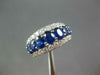 ESTATE WIDE 3.50CT DIAMOND & AAA SAPPHIRE 18KT WHITE GOLD OVAL ANNIVERSARY RING