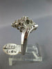 WIDE 1.0CT DIAMOND 14KT WHITE GOLD ROUND & BAGUETTE CRISS CROSS CLUSTER FUN RING