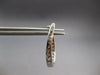 ESTATE .65CT DIAMOND 14K WHITE GOLD INSIDE OUT OVAL HUGGIE HOOP HANGING EARRINGS