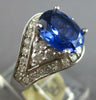 LARGE 4.26CT DIAMOND & AAA TANZANITE 14K WHITE GOLD OVAL & ROUND ENGAGEMENT RING