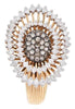 ESTATE LARGE 1.76CT WHITE & MOCHA DIAMOND 18KT ROSE GOLD CLASSIC FLOWER FUN RING