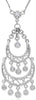 .15CT DIAMOND 18KT WHITE GOLD DOUBLE MOON OPEN FILIGREE CHANDELIER LOVE NECKLACE