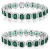 LARGE 25.02CT DIAMOND & AAA EMERALD 18KT WHITE GOLD ROUND & EMERALD CUT BRACELET
