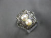 ANTIQUE .25CT OLD MINE DIAMOND & AAA SOUTH SEA PEARL 14KT WHITE GOLD RING #28167
