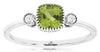 .71CT DIAMOND & AAA PERIDOT 14KT WHITE GOLD CUSHION & ROUND FILIGREE LOVE RING
