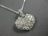 ESTATE 1.37CT DIAMOND 14KT WHITE GOLD 3D HEART SHAPE PUFF LOVE FLOATING PENDANT