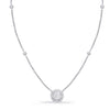 .60CT DIAMOND 14KT WHITE GOLD 3D CLASSIC FLOWER HALO BY THE YARD LOVE NECKLACE