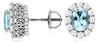2.35CT DIAMOND & AAA AQUAMARINE 14KT WHITE GOLD OVAL & ROUND SCREWBACK EARRINGS