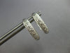 ESTATE .15CT DIAMOND 14KT WHITE GOLD 3D CLASSIC PAVE HUGGIE HANGING EARRINGS