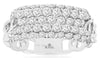 1.0CT DIAMOND 14KT WHITE GOLD ROUND 5 ROW SHARED PRONG WEDDING ANNIVERSARY RING