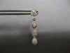 ESTATE 1.20CT DIAMOND 14KT WHITE GOLD FLOWER TEAR DROP JOURNEY HANGING EARRINGS