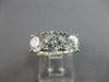 LARGE 3CT CUBIC ZIRCONA 14K WHITE GOLD 3D ROUND 3 STONE PAST PRESENT FUTURE RING