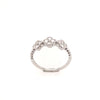 ESTATE .34CT DIAMOND 18KT WHITE GOLD 3D CLASSIC THREE FLOWER FUN RING
