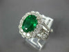 LARGE 6.76CT DIAMOND & AAA EMERALD 18K WHITE GOLD PRINCESS DIANA ENGAGEMENT RING