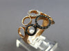 ESTATE WIDE .31CT WHITE & BLACK DIAMOND 14K ROSE GOLD 3D MULTI CIRCULAR FUN RING