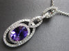 1.37CT DIAMOND & AAA AMETHYST 14K WHITE GOLD OVAL & ROUND DOUBLE HALO NECKLACE