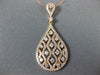 ESTATE LARGE .90CT DIAMOND 14KT ROSE GOLD TEAR DROP OPEN FILIGREE ETOILE PENDANT