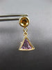 1.90CT AAA CITRINE & AMETHYST 14KT YELLOW GOLD ROUND & TRILLION EARRINGS #27406