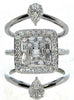 LARGE 1.59CT DIAMOND 18K WHITE GOLD MULTI SHAPE CLUSTER PAST PRESENT FUTURE RING