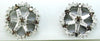 .62CT WHITE & MOCHA DIAMOND 14K WHITE GOLD ROUND & BAGUETTE FLOWER STUD EARRINGS