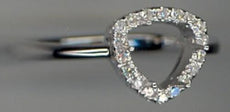 ESTATE .11CT DIAMOND 14KT WHITE GOLD 3D CLASSIC OPEN TRIANGULAR FUN RING