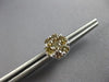 1.50CT CHOCOLATE FANCY DIAMOND 14KT WHITE GOLD 3D CLUSTER FLOWER STUD EARRINGS