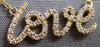 ESTATE .16CT DIAMOND 14KT YELLOW GOLD 3D CLASSIC ROUND LOVE SCRIPT FUN NECKLACE