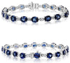 16.16CT DIAMOND & AAA SAPPHIRE PLATINUM OVAL LOVE TENNIS BRACELET