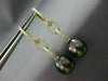 LARGE .81CT DIAMOND & AAA TAHITIAN PEARL 18K YELLOW GOLD OVAL TEAR DROP EARRINGS