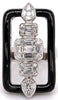 LARGE 1.33CT DIAMOND & BLACK ENAMEL 18KT WHITE GOLD MULTI SHAPE RECTANGULAR RING