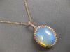 7.21CT DIAMOND & AAA AUSTRALIAN OPAL 14KT ROSE GOLD OVAL HALO FLOATING PENDANT