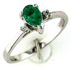 .41CT DIAMOND & AAA EMERALD 14KT WHITE GOLD PEAR SHAPE & ROUND FRIENDSHIP RING