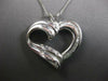 ESTATE EXTRA LARGE 1.26CT DIAMOND 14KT WHITE GOLD 3D OPEN HEART FLOATING PENDANT